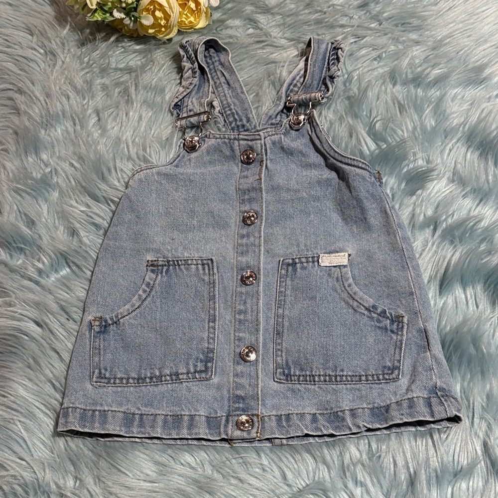 7 For All Mankind Blue Kids Overall Denim Dress sz 24M